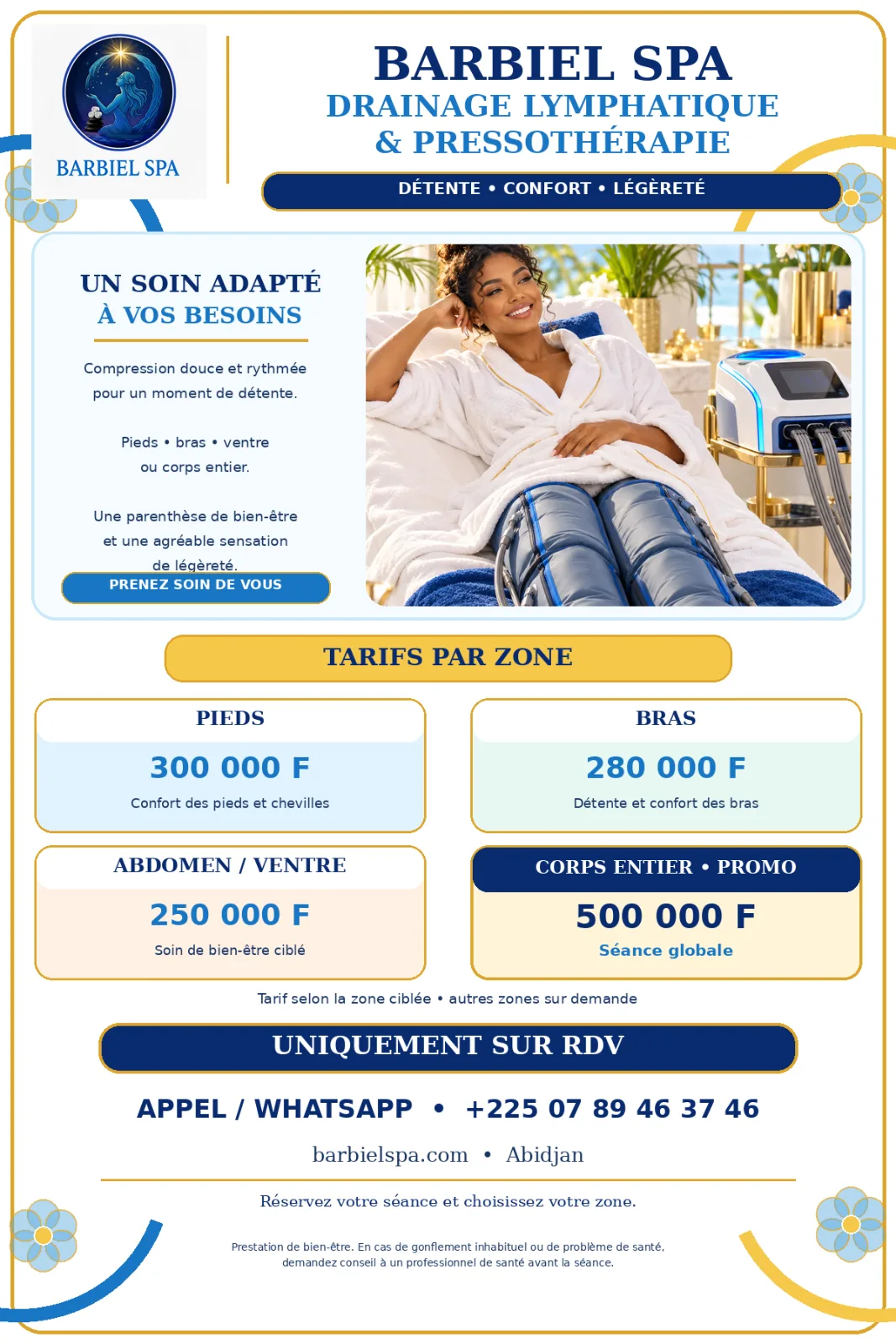 Drainage lymphatique : Pressotherapie