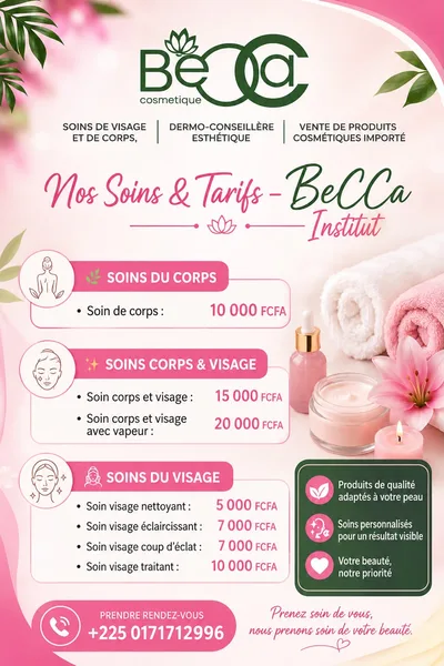 Le salon BECCA shop cosmétiques et institut